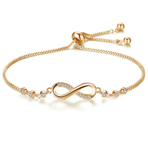 Adjustable Girls’s Bracelet with Excessive-High quality 18K Gold Plating, Luxurious Crystal Design